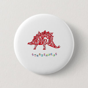 Original Tribal Style Design Stegosaurus mit Neme Button