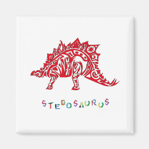 Original Tribal Style Design Stegosaurus mit Neme Magnet