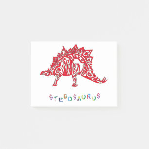 Original Tribal Style Design Stegosaurus with Neme Post-it Klebezettel