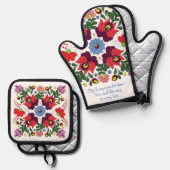 Original ungarische Kitchenurfquote Ofenhandschuh & Topflappen-Set (Vorderseite/Rückseite)