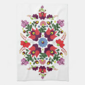 Original Ungarisches Matyo Kitchen Segen Zitat Geschirrtuch (Vertikal)