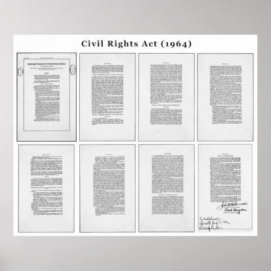 ORIGINAL United Staaten Zivil Rights Act von 1964 Poster (Vorne)