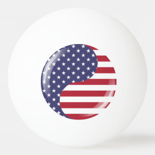 Original USA patriotische Ying Yang Symbol Tischtennisball
