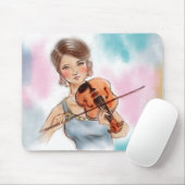 Original Vintage Kunstmousepad - Geige Mousepad (Mit Mouse)