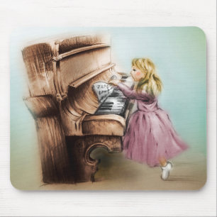 Original Vintage-Mauspad - Piano Girl Mousepad