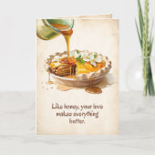 Original Vintage Papierpastel Apfelkuchen Mutterta Karte (Vorderseite)