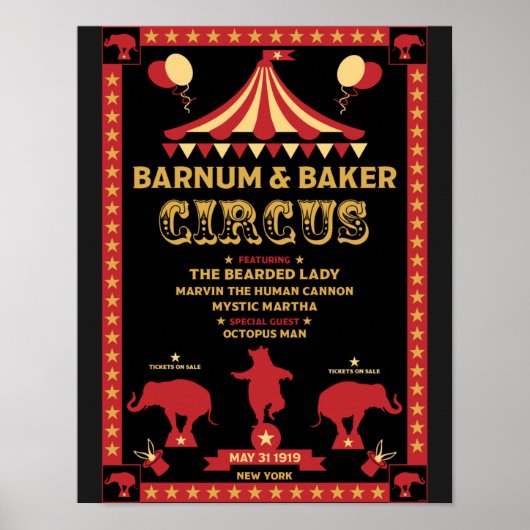 Original Vintages Inspiriert Circus Poster (Vorne)