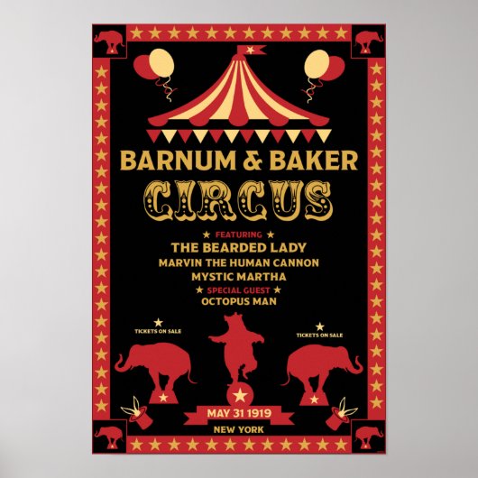 Original Vintages Inspiriert Circus Poster (Vorne)