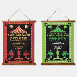 Original Vintages Inspiriert Circus T - Shirt Wandteppich Mit Holzrahmen