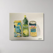 Original Wasserfarbe "Chamomile Tea & Lemon Juice" Leinwanddruck (Vorderseite)