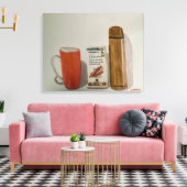Original Wasserfarbe "Cinnamon Tea & Flask" Leinwanddruck (Insitu (Wohnzimmer))