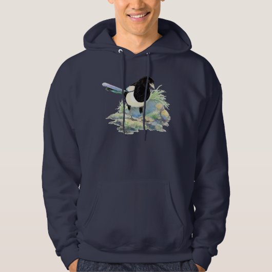 Original Wasserfarbe Garten Bird Hoodie (Vorderseite)