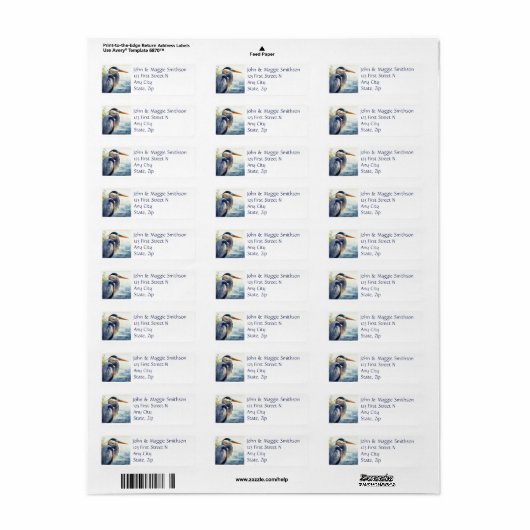 Original Wasserfarbe Großer Blaue Herde Bird (Vorne)