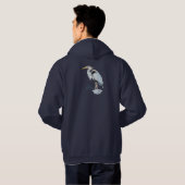 Original Wasserfarbe Großer Blaue Herde Bird Hoodie (Schwarz voll)