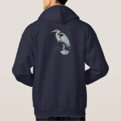 Original Wasserfarbe Großer Blaue Herde Bird Hoodie (Rückseite)