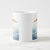Original Wasserfarbe Großer Blaue Herde Bird Jumbo-Tasse (Vorderseite)