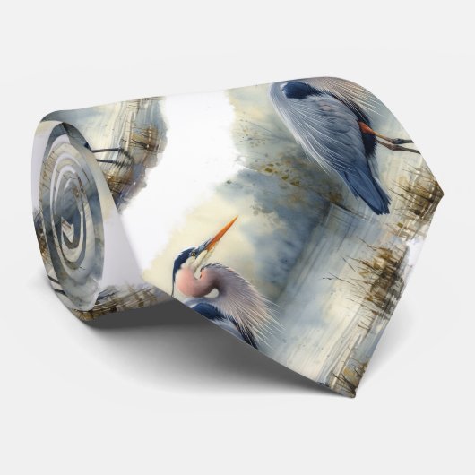 Original Wasserfarbe Grosses Blaues Meer Krawatte (Gerollt)