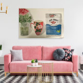 Original Wasserfarbe "Strong Tee & Rose" Leinwanddruck (Insitu (Wohnzimmer))