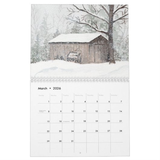 Original Wasserfarben-Wandkalender Kalender (Mär 2026)