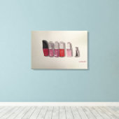 Original Watercolor Art Nailpolis - Rosa und Rot Leinwanddruck (Insitu (Holzboden))