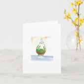 Original Watercolor - Candy jar Terrarium - Blank Karte (Gelbe Blume)