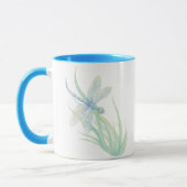 Original Watercolor Dragonfly in Blau und Grün Tasse (Links)
