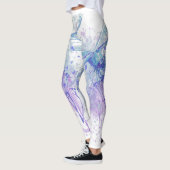 Original Watercolor Dragonfly in Blue Mauve Nature Leggings (Links)