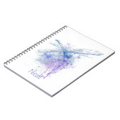 Original Watercolor Dragonfly in Blue Mauve Nature Notizblock (Linke Seite)
