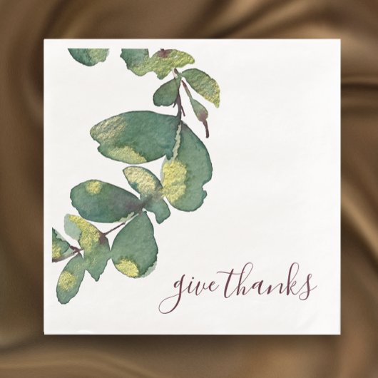 Original Watercolor Greenerity Custom Erntedank Serviette