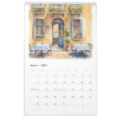Original Watercolor Italia Restaurant 2026 Kalender (Mär 2027)
