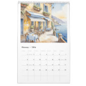 Original Watercolor Italia Restaurant 2026 Kalender (Feb 2026)