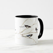 Original Watercolor Magpie Family, Bird Tasse (VorderseiteRechts)