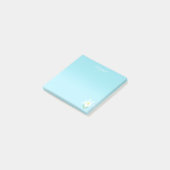 Original White Amaryllis Blume auf Light Blue Post-it Klebezettel (angewinkelt)