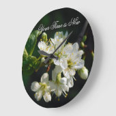 Original White Plum Art Custom Name Wall Clock Große Wanduhr (Winkel)