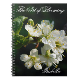 Original White Plum Blossom Art Spiral Notebook Notizblock