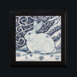 Original Winter Christmas Rabbit Blue & White Geschenkbox<br><div class="desc">Mein originelles,  urheberrechtlich geschütztes blau-weißes Winterhasen-Design ist auch für Weihnachten,  auf einer Vielzahl von Zazzle-Produkten großartig.</div>