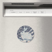 Original Winter Christmas Rabbit Blue & White Magnet (In Situ (Geschirrspüler))