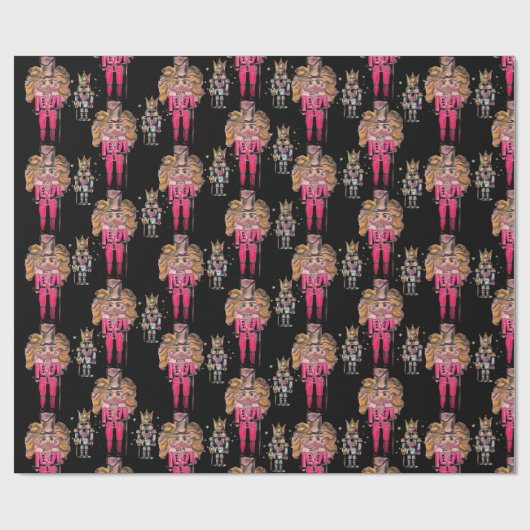 Original Wizard Nutcracker Soldiers Black Geschenkpapier (Flach)