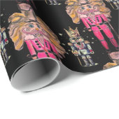 Original Wizard Nutcracker Soldiers Black Geschenkpapier (Rolleneckpunkt)