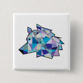 Original Wolf Head Grafikart | Profil Wolf-Gesicht Button (Vorderseite)