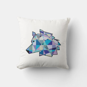Original Wolf Head Grafikart   Profil Wolf-Gesicht Kissen