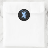 Original-X-Logo (blau) Runder Aufkleber (Tasche)