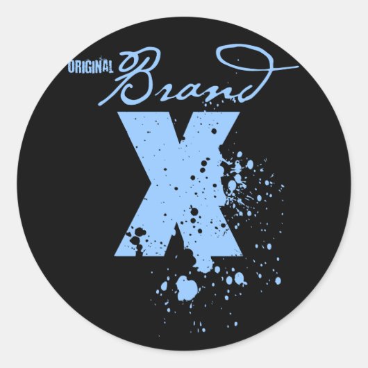 Original-X-Logo (blau) Runder Aufkleber (Vorderseite)