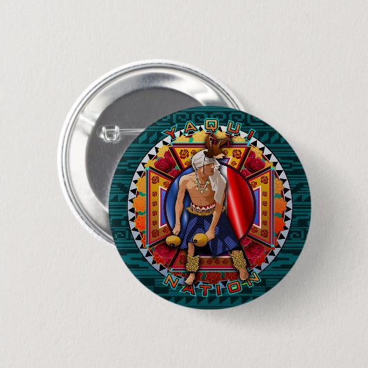 Original Yaqui Nation Deer Dancer Button (Vorne & Hinten)