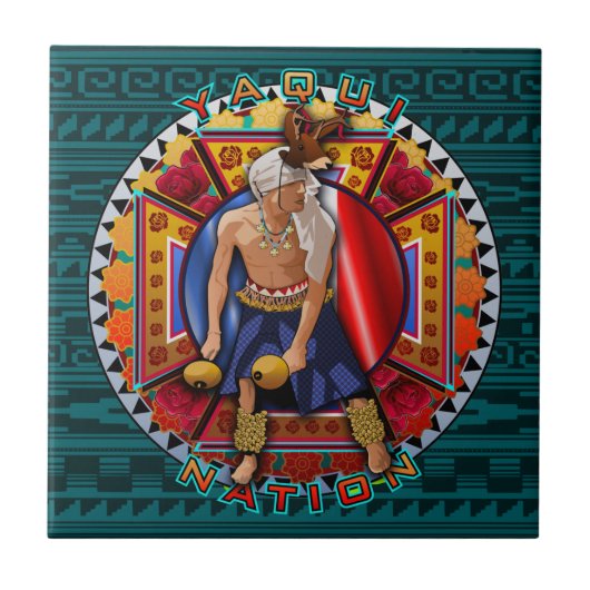 Original Yaqui Nation Deer Dancer Fliese (Vorderseite)