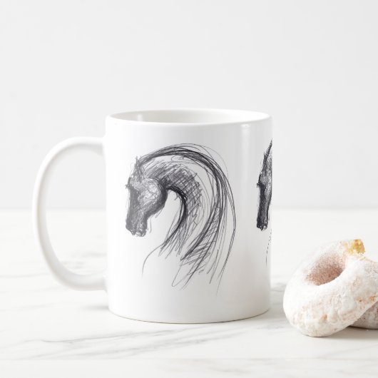 Original Zeichnend 1 Pferdejahr Zodiac-Tasse Kaffeetasse (Mit Donut)