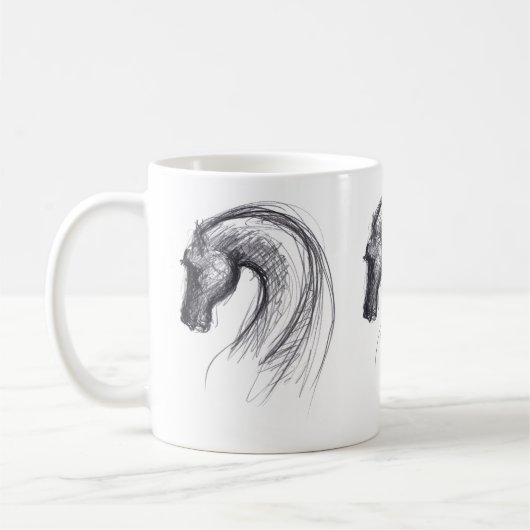 Original Zeichnend 1 Pferdejahr Zodiac-Tasse Kaffeetasse (Links)