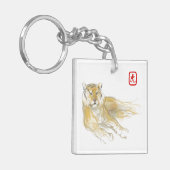 Original Zeichnend 2 Chinesisches Tiger Jahr m Geb Schlüsselanhänger (Vorderseite links)