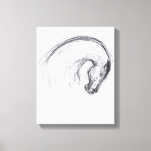 Original Zeichnend 2 Pferdejahr Zodiac Canvas-Druc Leinwanddruck