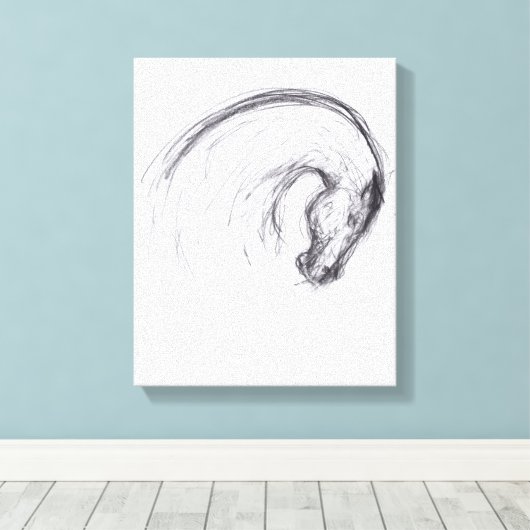 Original Zeichnend 2 Pferdejahr Zodiac Canvas-Druc Leinwanddruck (Insitu (Holzboden))